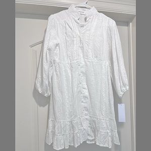 NWT Goodnight Macaroon Button Up White Dress